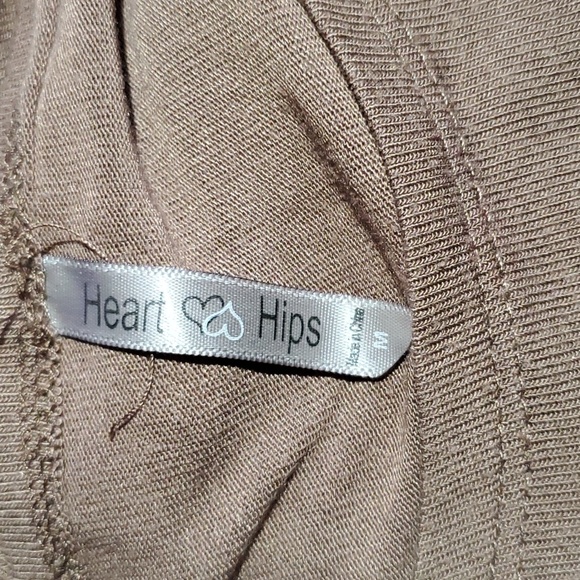 Heart Hips Brown Long Sleeve High low top Sz M - Picture 5 of 6